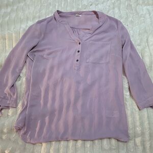 Maurices Purple Relaxed Buttoned Blouse